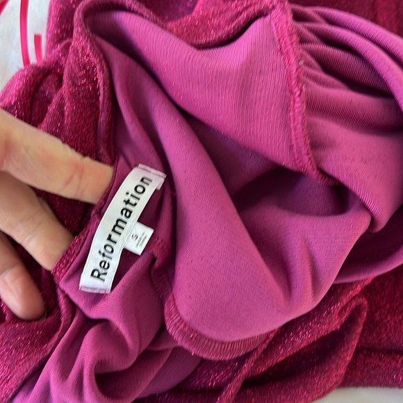 Reformation Breslin Dress - Hot Pink - Size Small - Picture 10 of 15